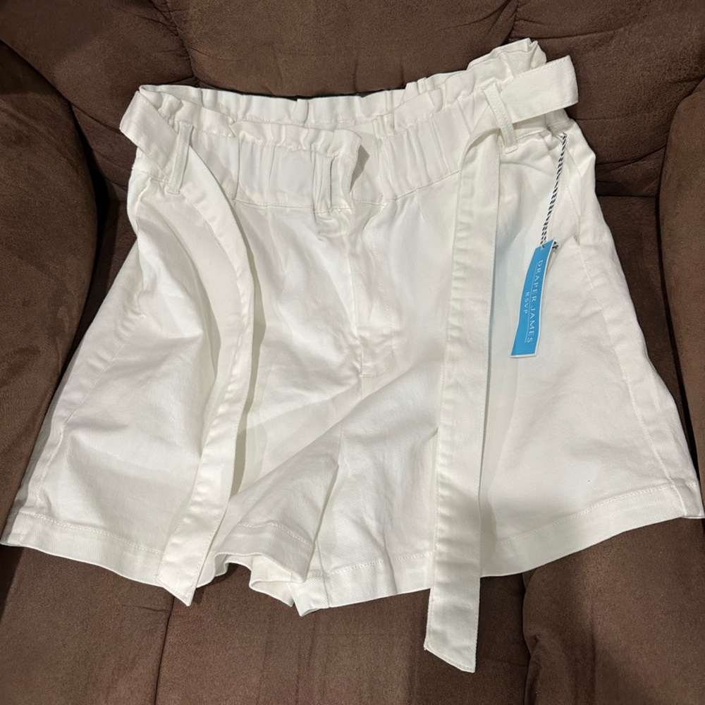 Draper James High Waist White Shorts